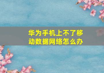 华为手机上不了移动数据网络怎么办