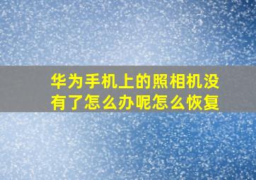 华为手机上的照相机没有了怎么办呢怎么恢复