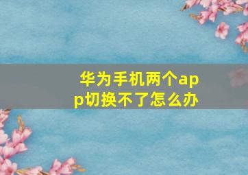 华为手机两个app切换不了怎么办