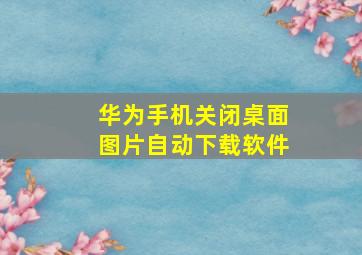 华为手机关闭桌面图片自动下载软件