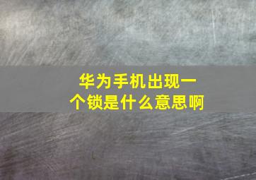 华为手机出现一个锁是什么意思啊