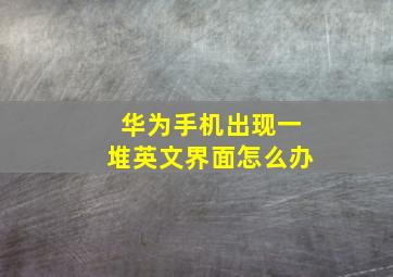 华为手机出现一堆英文界面怎么办