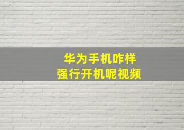 华为手机咋样强行开机呢视频