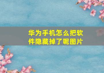 华为手机怎么把软件隐藏掉了呢图片