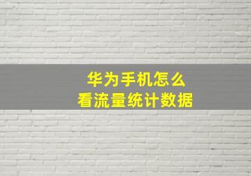 华为手机怎么看流量统计数据