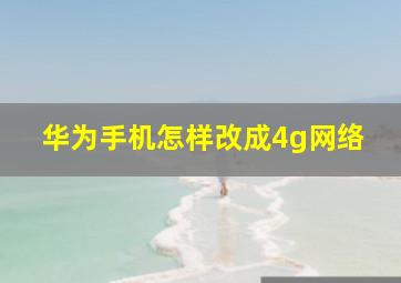 华为手机怎样改成4g网络