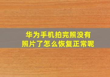 华为手机拍完照没有照片了怎么恢复正常呢