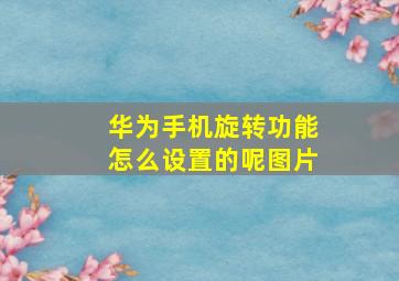 华为手机旋转功能怎么设置的呢图片