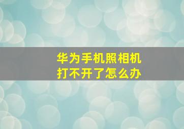 华为手机照相机打不开了怎么办