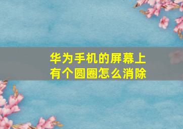 华为手机的屏幕上有个圆圈怎么消除