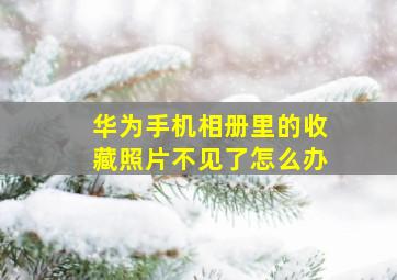 华为手机相册里的收藏照片不见了怎么办