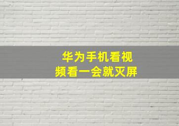 华为手机看视频看一会就灭屏