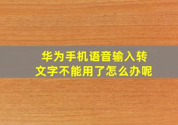 华为手机语音输入转文字不能用了怎么办呢