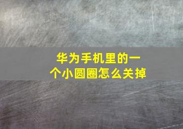 华为手机里的一个小圆圈怎么关掉