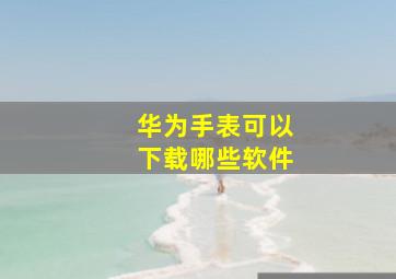 华为手表可以下载哪些软件