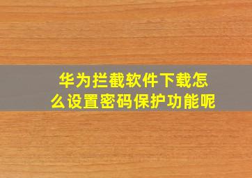 华为拦截软件下载怎么设置密码保护功能呢