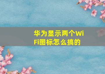 华为显示两个WiFi图标怎么搞的