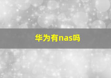 华为有nas吗