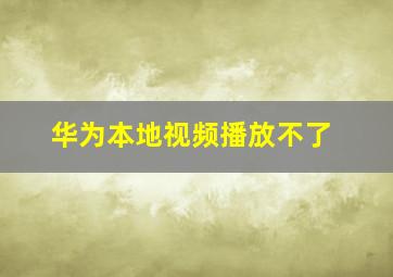 华为本地视频播放不了