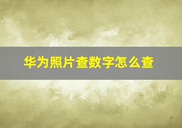 华为照片查数字怎么查