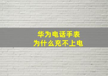 华为电话手表为什么充不上电