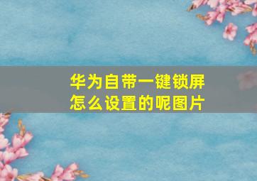 华为自带一键锁屏怎么设置的呢图片