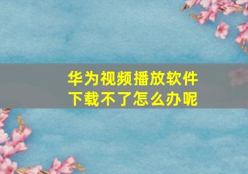 华为视频播放软件下载不了怎么办呢