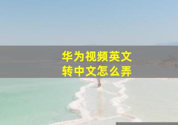 华为视频英文转中文怎么弄