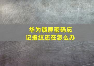 华为锁屏密码忘记指纹还在怎么办