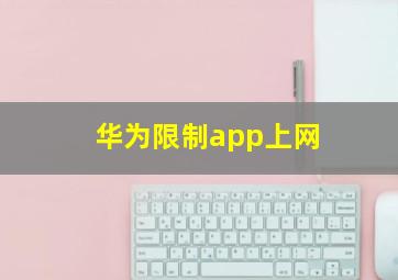 华为限制app上网