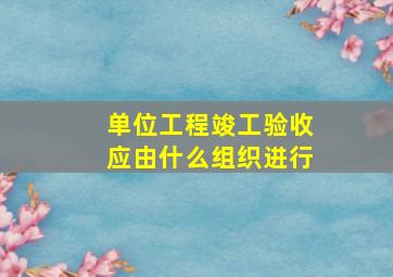 单位工程竣工验收应由什么组织进行