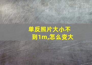 单反照片大小不到1m,怎么变大