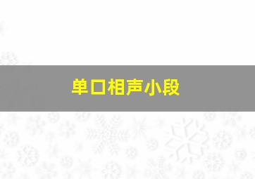 单口相声小段