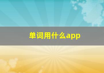 单词用什么app