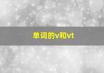 单词的v和vt