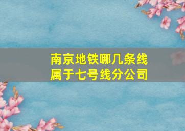 南京地铁哪几条线属于七号线分公司