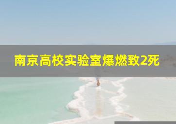 南京高校实验室爆燃致2死