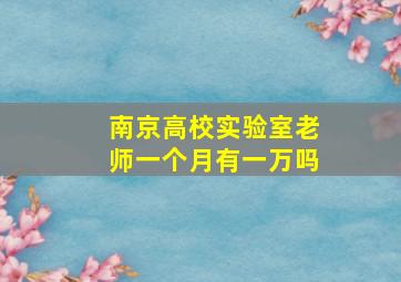 南京高校实验室老师一个月有一万吗