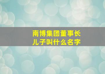 南博集团董事长儿子叫什么名字