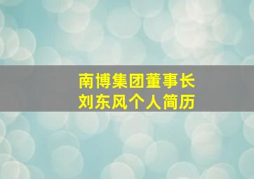 南博集团董事长刘东风个人简历