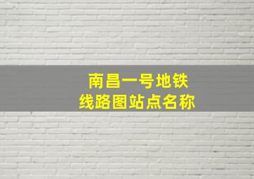 南昌一号地铁线路图站点名称