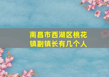 南昌市西湖区桃花镇副镇长有几个人