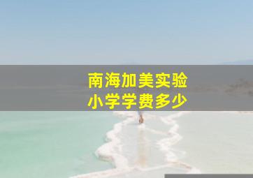 南海加美实验小学学费多少