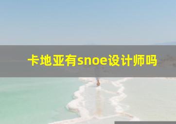 卡地亚有snoe设计师吗