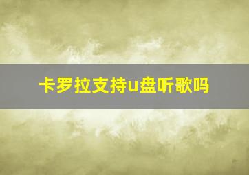 卡罗拉支持u盘听歌吗