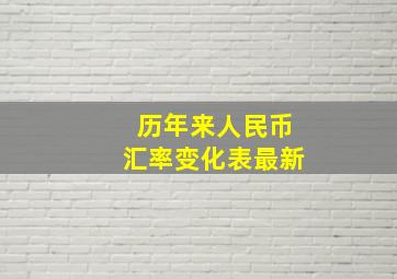 历年来人民币汇率变化表最新