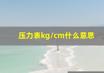 压力表kg/cm什么意思