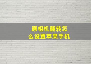 原相机翻转怎么设置苹果手机