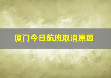 厦门今日航班取消原因