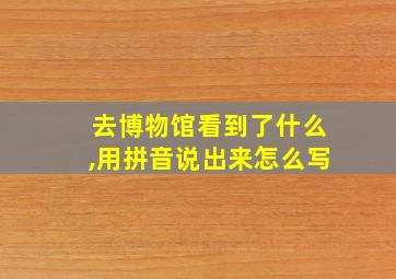 去博物馆看到了什么,用拼音说出来怎么写